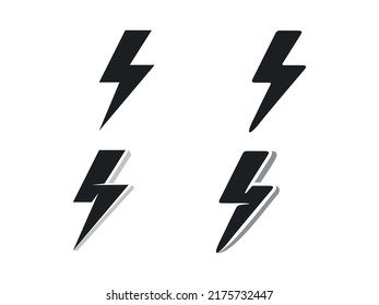 Lightning icon collection. Flash design vector