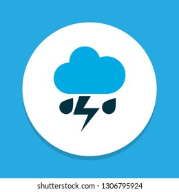 Lightning icon colored symbol. Premium quality isolated thunderstorm element in trendy style.