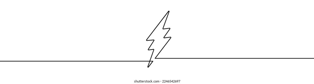Lightning icon in continuous line drawing style  Line art lightning bolt icon  Vector illustration  Abstract background