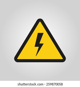 The lightning icon. Danger symbol. Flat Vector illustration