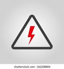 The lightning icon. Danger symbol. Flat Vector illustration