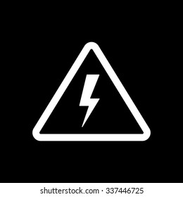 The lightning icon. Danger symbol. Flat Vector illustration