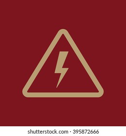 The lightning icon. Danger symbol. Flat Vector illustration
