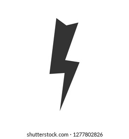 Lightning Icon. Dark weather icon on white background. Vector illustration.

