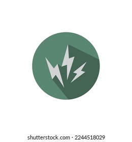 Lightning Icon Design, Thunder Storm, Colored, Shadow, Vector Illustration