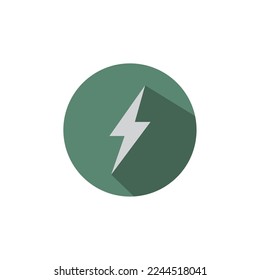 Lightning Icon Design, Thunder Storm, Colored, Shadow, Vector Illustration