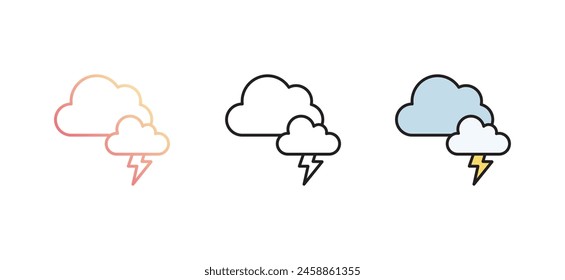 Lightning icon design with white background stock illustration