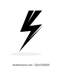 Lightning icon. Electric discharge concept. Power icon. Abstract logo design. Vector illustration.