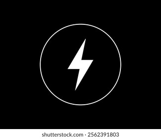 Lightning icon. Electric sign and symbol. Power icon. Energy sign. Lightning power icon. Charge, connection, danger, electric, energy, lightning, power, thunderbolt, voltage. 