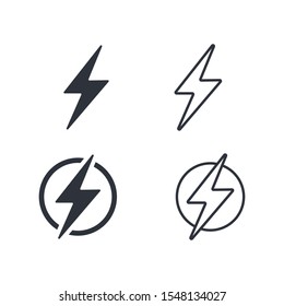 lightning icon electricity symbol logo template design element