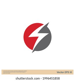 lightning icon electricity symbol simple design element