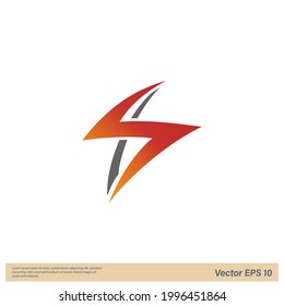 lightning icon electricity symbol simple design element