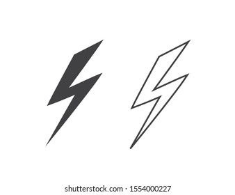 Lightning icon, energy line icon set. Vector illustration