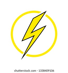 Lightning icon, energy icon. Vector illustration