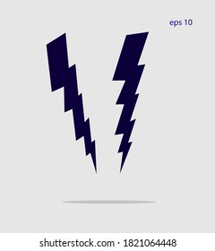 Lightning Icon. Eps 10. Editable Stroke