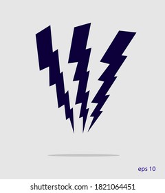 Lightning Icon. Eps 10. Editable Stroke