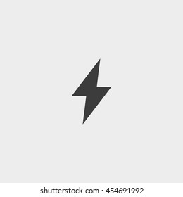 Lightning icon in a flat design in black color. Vector illustration eps10