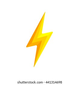 Lightning Icon Flat Design On White Background. Flash Logo Sign Design With Lightning Symbol. Lighting Yellow Bolt Flash Abstract Speed Energy Vector Element Template