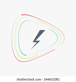 Lightning icon. Flat design style. Made vector illustration