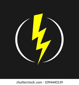 Lightning icon, flat design template, vector illustration