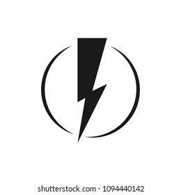 Lightning icon, flat design template, vector illustration