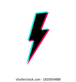 Lightning icon. Lightning in flat style on white background. Power icon, lightning power icon. Thunderbolt, lightning strike. Modern flat illustration. Power energy charge thunder shock. EPS 10
