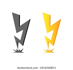 Lightning icon. Flat style. Vector icons