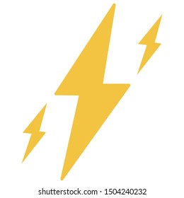Lightning icon flat vector illustration 