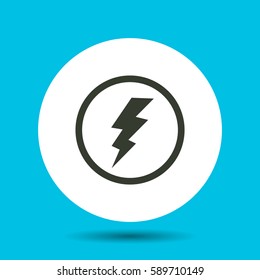 Lightning icon. Flat vector illustration in black on white background.