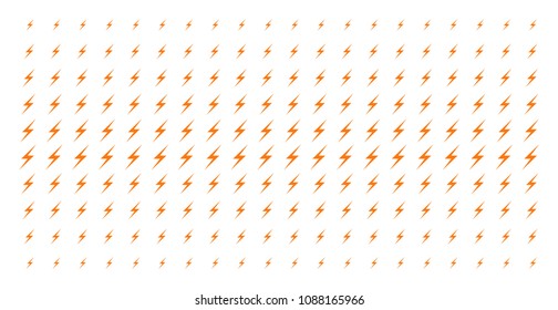 Lightning icon halftone pattern, designed for backgrounds, covers, templates and abstract effects. Vector lightning pictograms organized into halftone grid.