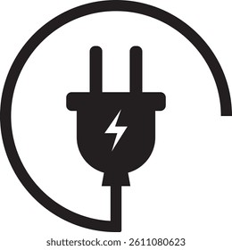 Lightning icon. High voltage. Charging location. Electric charging. Thunderbolt sign. Charging icon. Electricity sign. Electrical cable. Power socket. Electrical wire. Charger sign. Charging battery