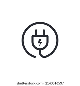 Lightning icon. High voltage. Protection against electric shock. Electric charging. Thunderbolt sign. Charging icon. Electricity sign. Electrical cable. Power socket. Electrical wire. Charger sign.