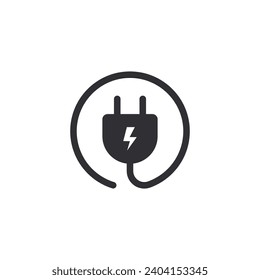 Lightning icon. High voltage. Protection against electric shock. Electric charging. Thunderbolt sign. Charging icon. Electricity sign. Electrical cable. Power socket. Electrical wire. Charger sign.