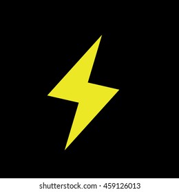 Lightning icon illustration isolated in a a black background