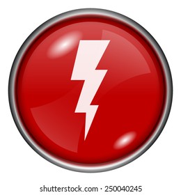 Lightning icon. Internet button on white background. 