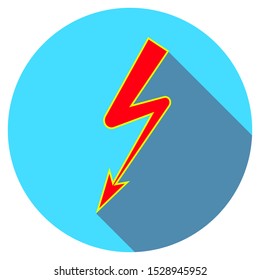 Lightning icon isolated object flat style