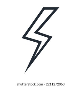Icono de relámpago aislado en el estilo de línea de fondo blanca