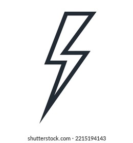 Blitzsymbol einzeln auf weißem Hintergrund