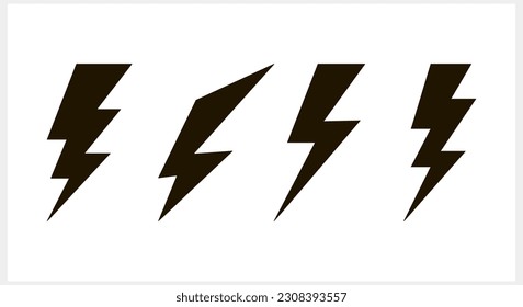 Icono de relámpago aislado. Trueno cargando energía para energía eléctrica y baterías. Tormenta eléctrica. Ilustración del material del vector EPS 10