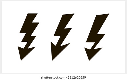 Lightning icon isolated. Thunder charging power for electricity energy and batteries. Thunderstorm. Vector stock illustration EPS 10