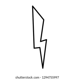Lightning icon. Line art. White background. Social media icon. Business concept. Sign, symbol, web element. Tattoo template. Website pictogram.