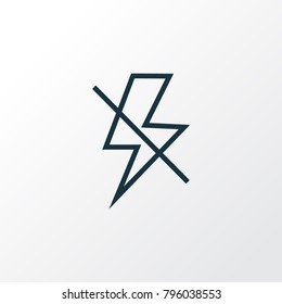 Lightning icon line symbol. Premium quality isolated flash off element in trendy style.