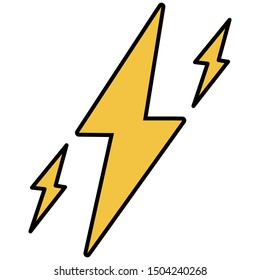 Lightning icon lineal color vector illustration 