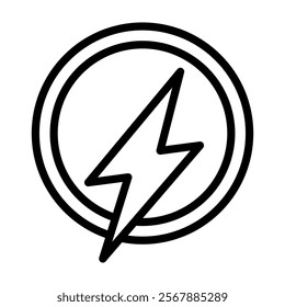 Lightning Icon Lineal Style Vector Illustration
