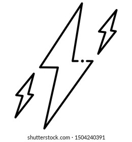 Lightning icon lineal vector illustration 