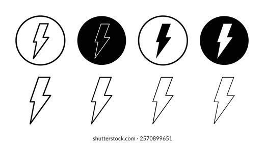 Lightning icon linear logo isolated