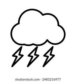 Lightning icon linear logo mark in black and white