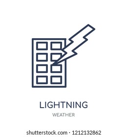 Lightning icon. Lightning linear symbol design from Weather collection. Simple outline element vector illustration on white background.