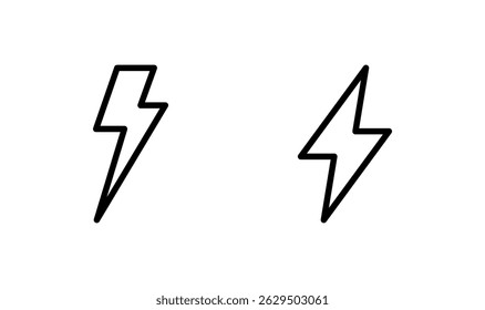 Diseño del logotipo del icono del relámpago. señal eléctrica y símbolo. icono de poder. señal de energía