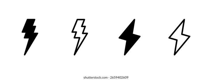 Diseño del logotipo del icono del relámpago. señal eléctrica y símbolo. icono de poder. señal de energía